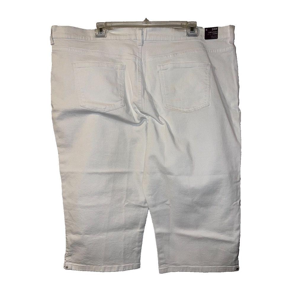 Gloria Vanderbilt Amanda Capri White Jeans Womens 24W Classic Rise Slimming New - Picture 2 of 3